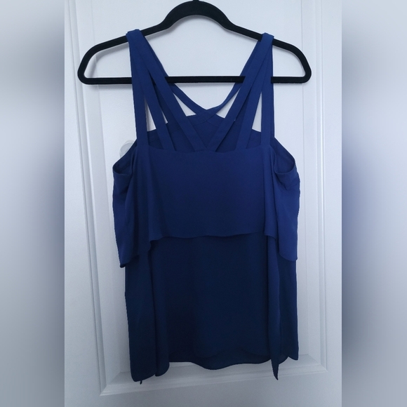 BCBGMAXAZRIA Women's Juliya Tiered Strappy Tank Top Blouse Purple Size Small - Picture 4 of 12